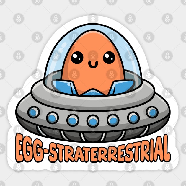 Eggstraterrestrial! Cute Alien Egg Cartoon Sticker by Cute And Punny